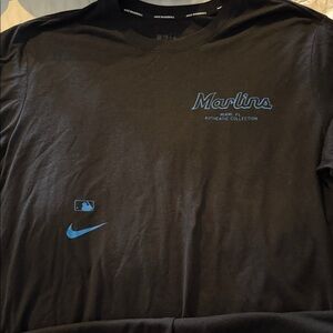 Nike BASEBALL Marlins Black T-Shirt XL